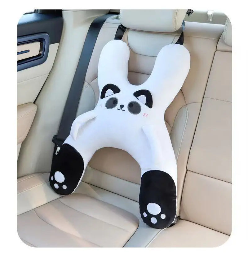 Car Neck Pillow with Seat Belt Safety Sleep Kids Aid Prevent Leaning Head Back Seat Sleeping Comfort during Long Distance Travel
