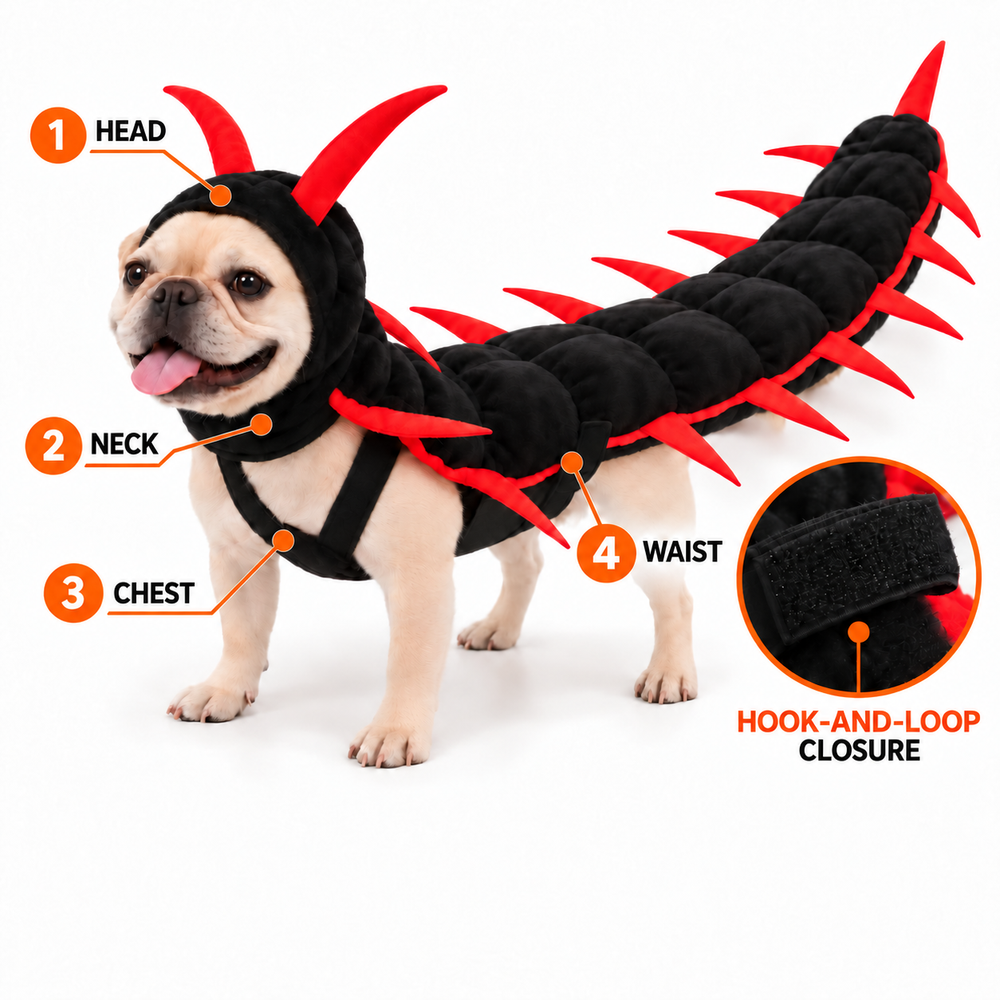 Soft padded Creepy Crawler pet costume