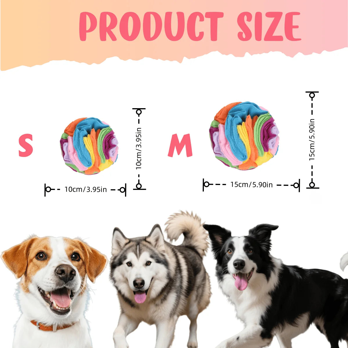 Pet Snuffle Ball for Dogs, Interactive Foraging Puzzle Toy, Colorful Nose Work Training Ball, Slow Feeder Stress Relief Dog Enri