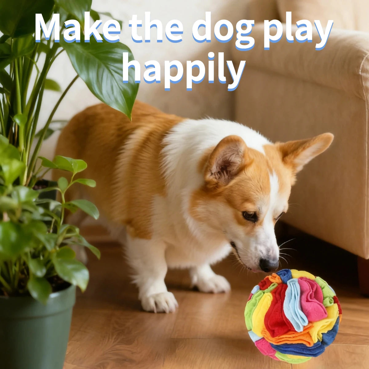Pet Snuffle Ball for Dogs, Interactive Foraging Puzzle Toy, Colorful Nose Work Training Ball, Slow Feeder Stress Relief Dog Enri