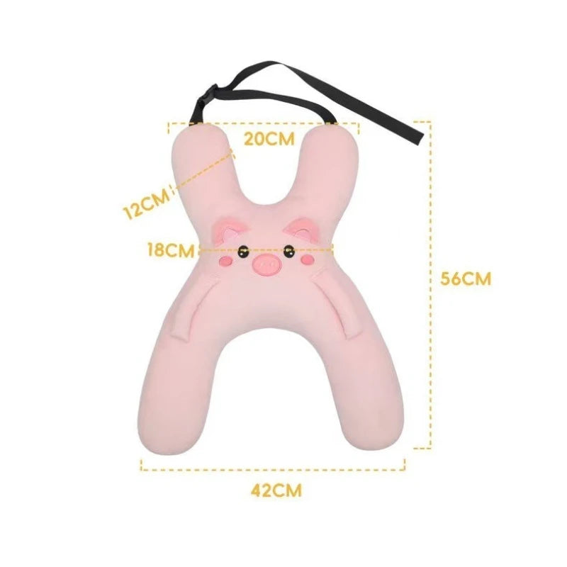 Car Neck Pillow with Seat Belt Safety Sleep Kids Aid Prevent Leaning Head Back Seat Sleeping Comfort during Long Distance Travel