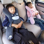 Car Neck Pillow with Seat Belt Safety Sleep Kids Aid Prevent Leaning Head Back Seat Sleeping Comfort during Long Distance Travel